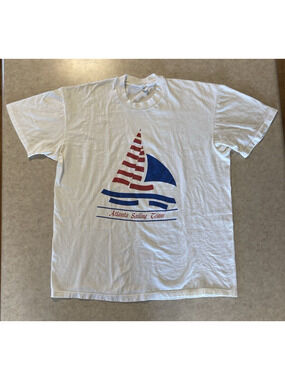 Vtg Atlanta Sailing Team T-shirt XL Men's Velva Sheen Boating Water Sport USA